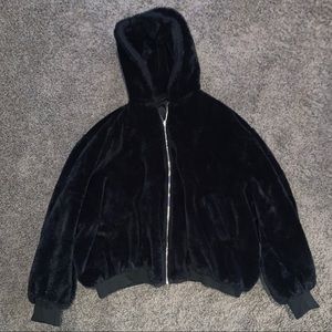 Reversible Fuzzy Bomber Jacket